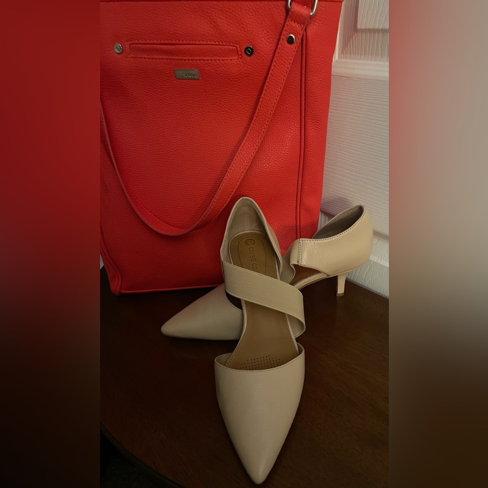 Corso Como Denise Strappy Pumps Tan kitten heel Leather  (2 1/2”)
Size 8.5 
EUC